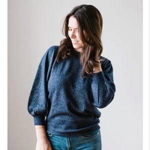 Autumn Cashmere Puff 3/4 Sleeve Crew Galaxy XS